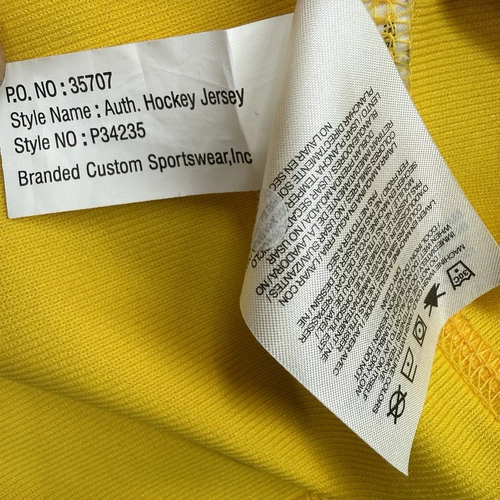 Nike Team Michigan Wolverines Authentic Hockey Jersey Mens Size L Yellow B1G